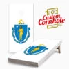Massachusetts Flag Cornhole Set With Bags