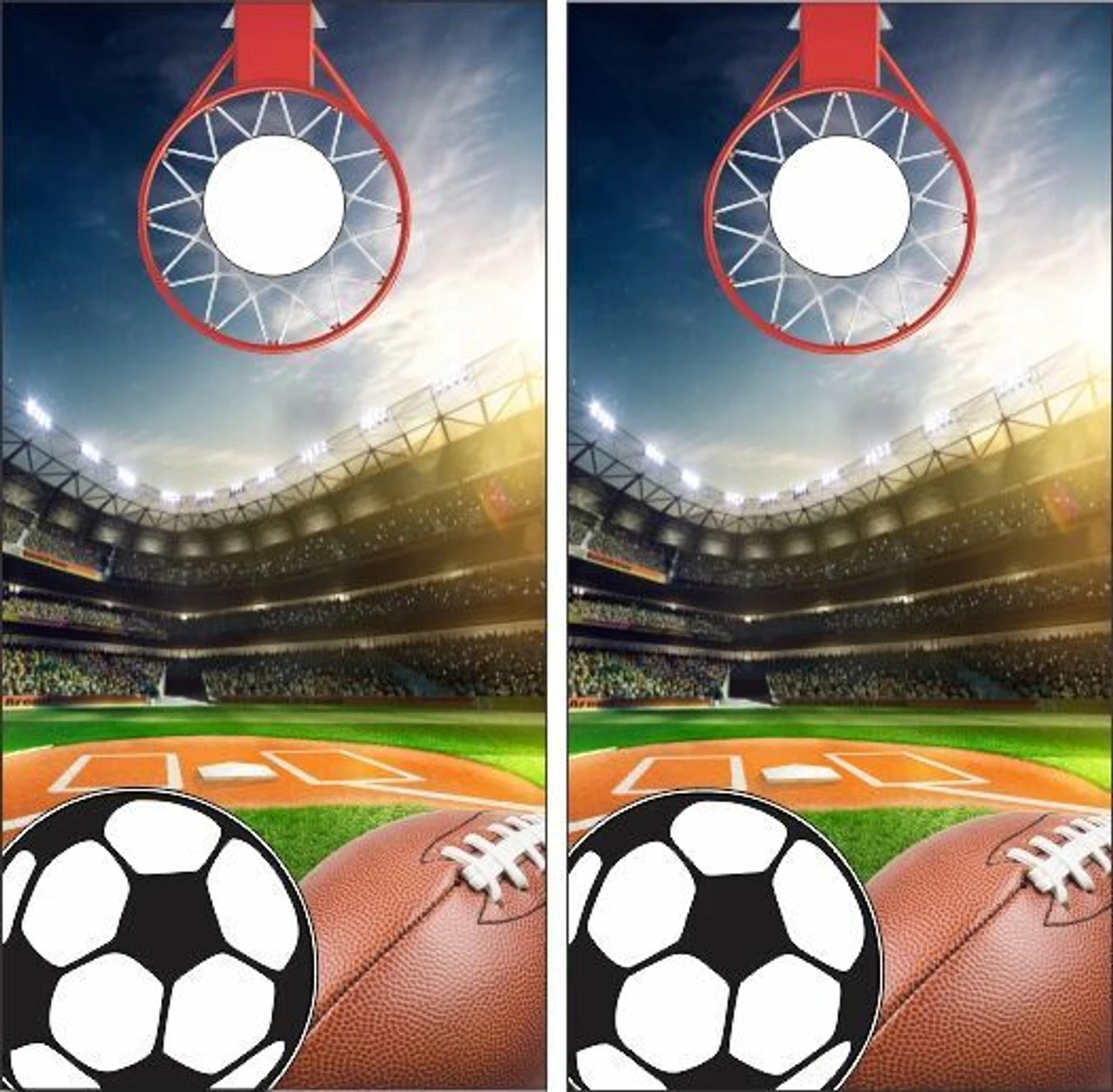 Sports Cornhole Wraps - Set Of 2
