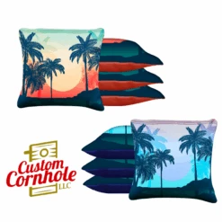 Palm Trees Tournament Cornhole Bags - Set Of 8