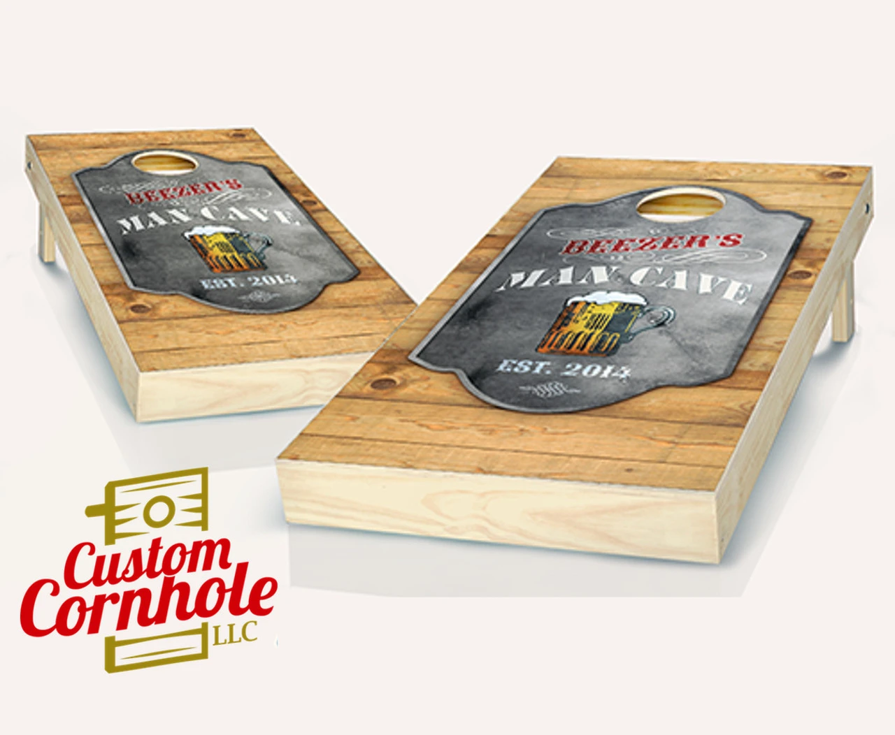 Personalized Man Cave Cornhole Set With Bags
