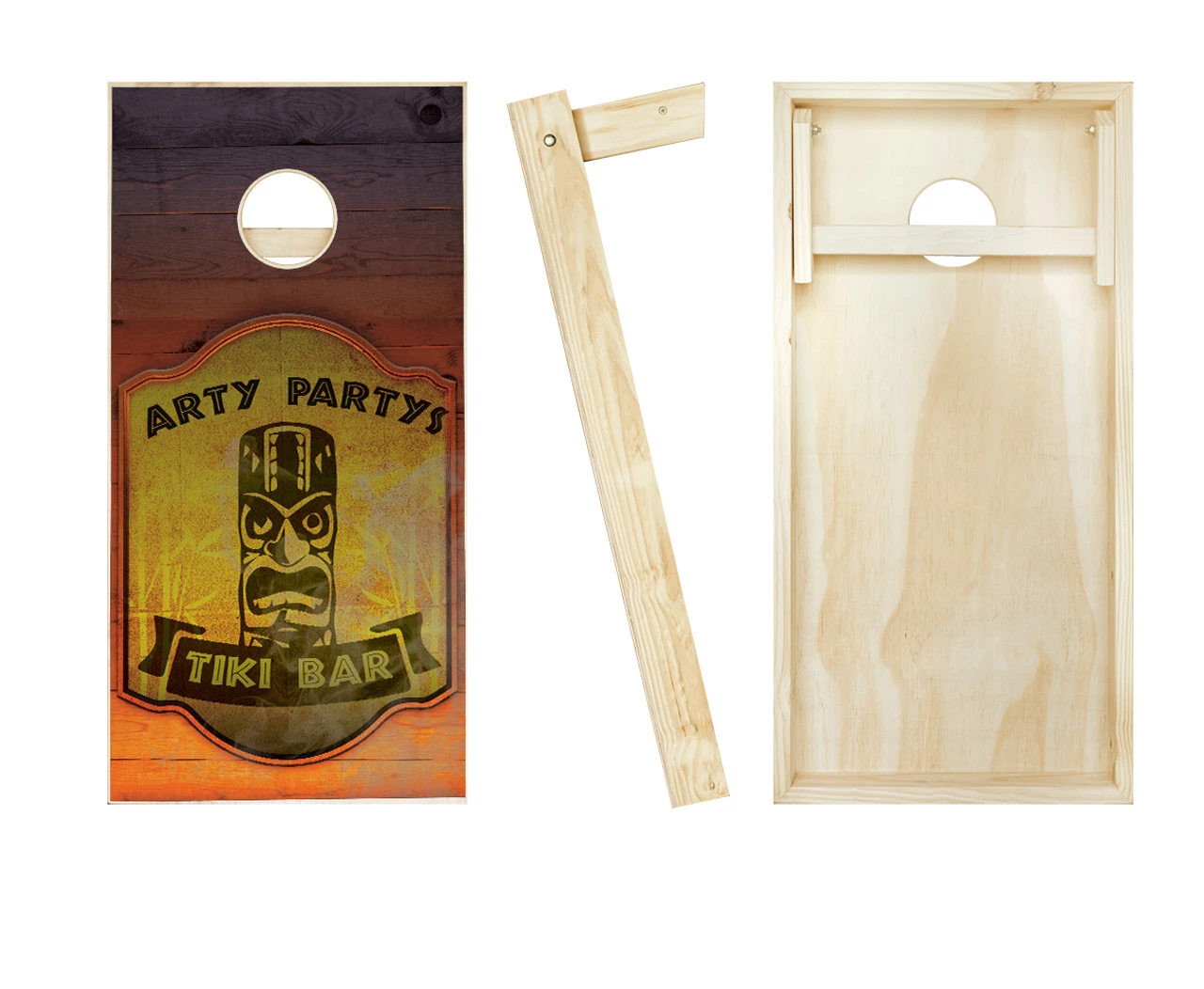 Personalized Tiki Cornhole Set With Bags - Image 2