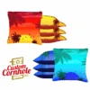Red Blue Palm Sky Tournament Cornhole Bags - Set Of 8