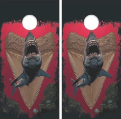 Shark Tooth Cornhole Wraps - Set Of 2