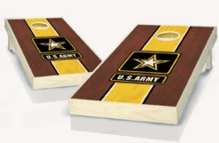 Rosewood Stained US Army Cornhole Set With Bags
