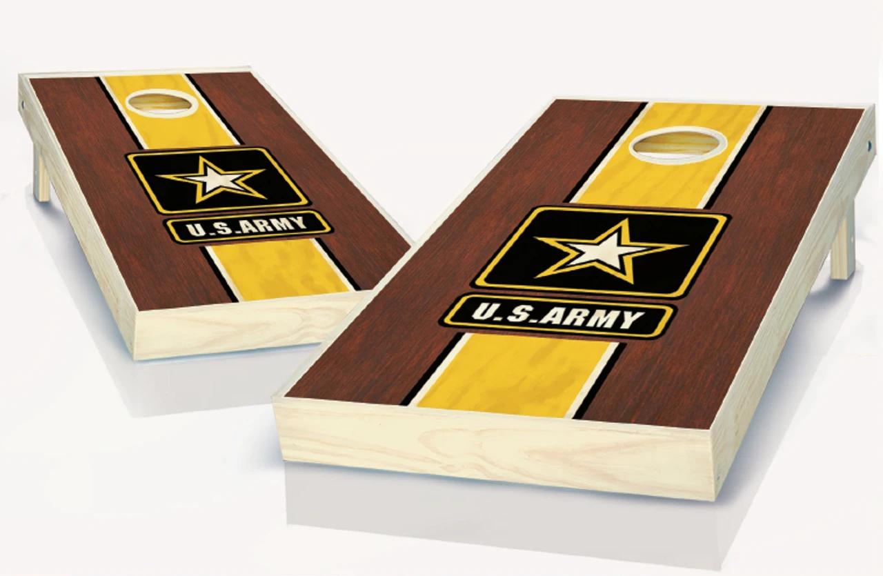 Rosewood Stained US Army Cornhole Set With Bags