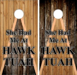 Hawk Tuah Version 2 Cornhole Wraps - Set Of 2