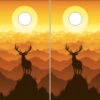 Deer Sunset Cornhole Wraps - Set Of 2