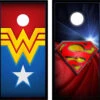 Superman And Wonder Woman Cornhole Wraps - Set Of 2