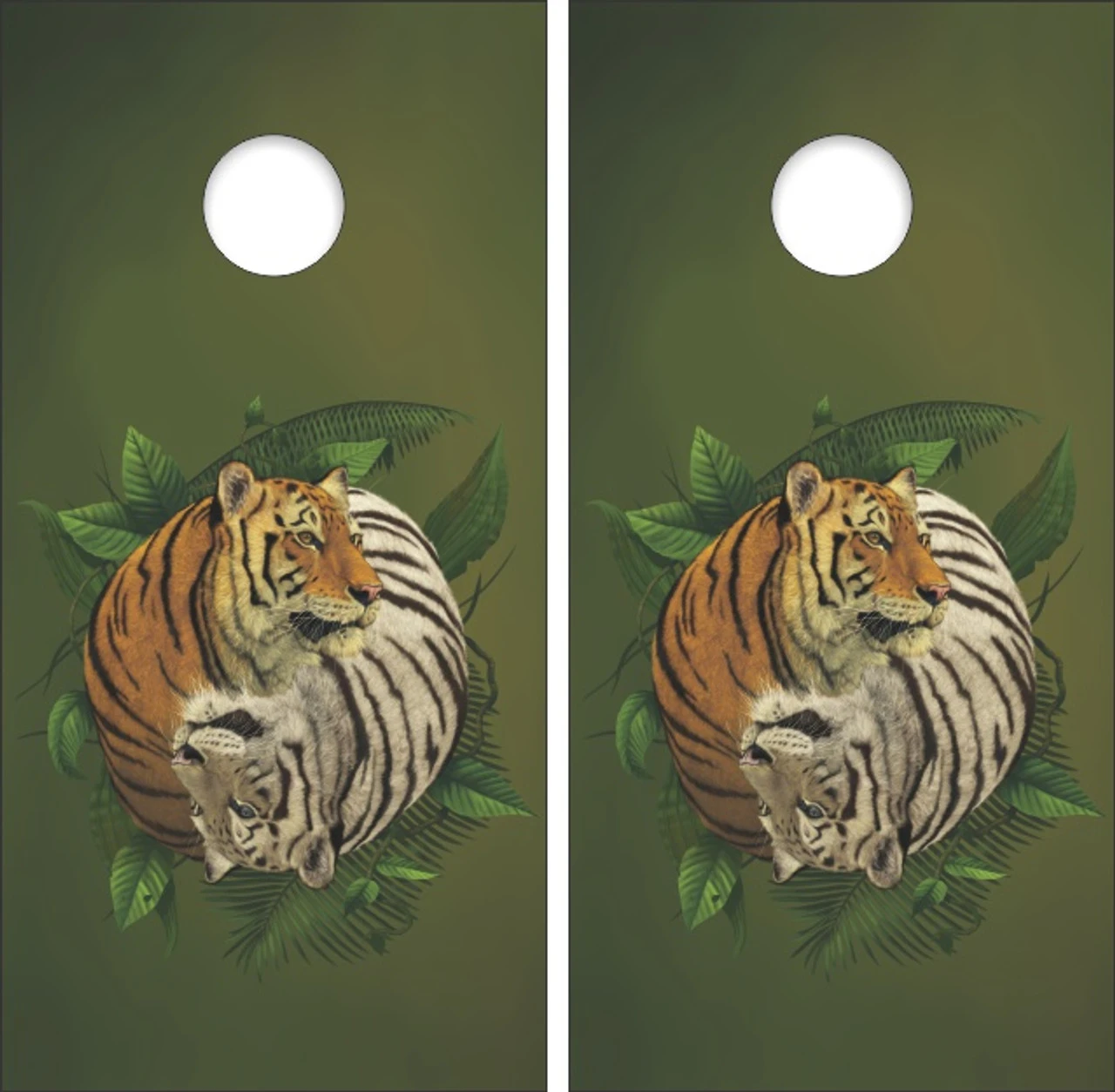 Tiger Yin Yang Cornhole Wraps - Set Of 2