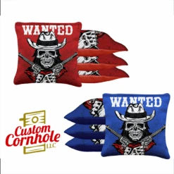 Wanted Skull Tournament Cornhole Bags - Set Of 8
