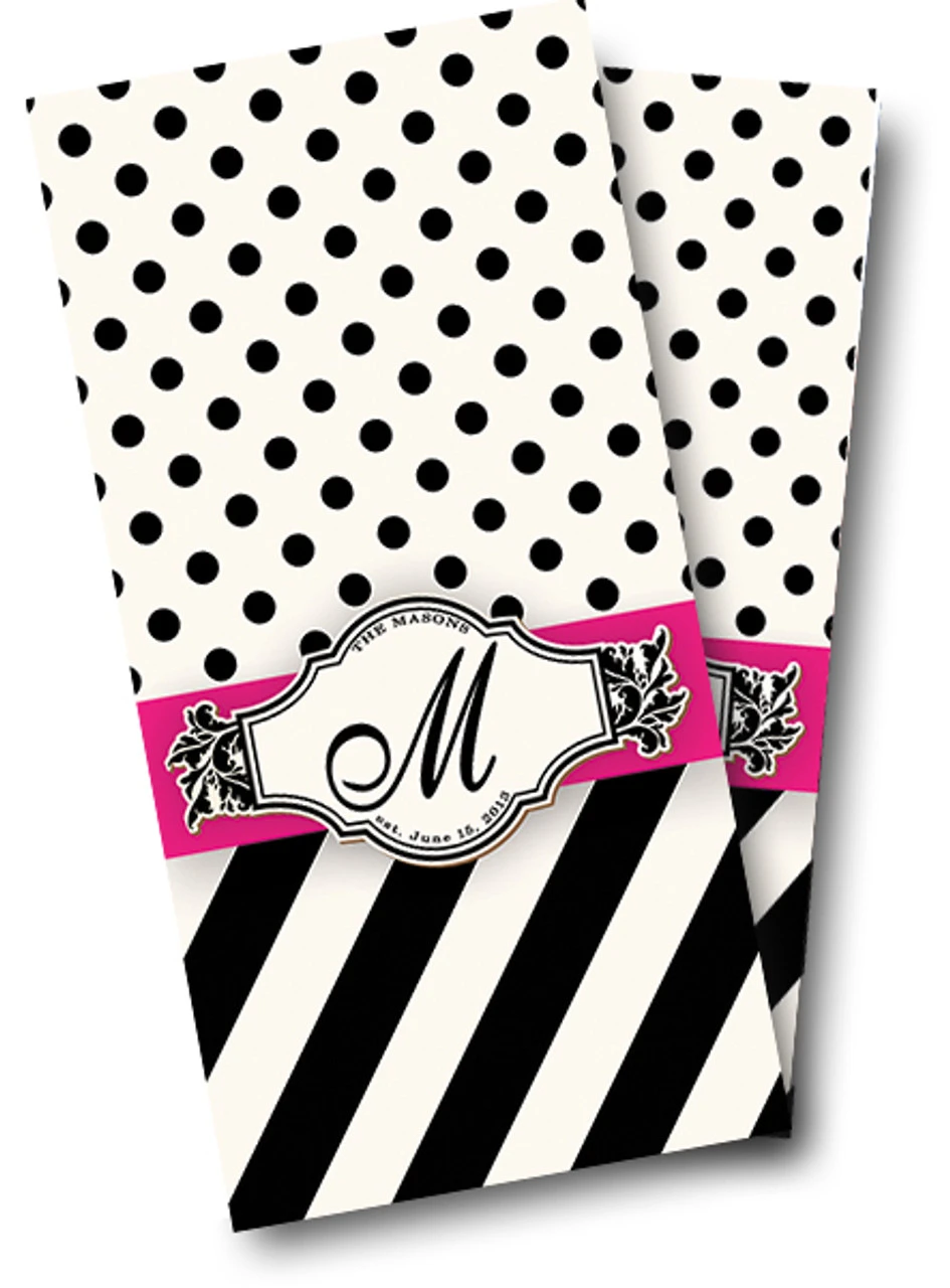 Wedding Black Ribbon Cornhole Wraps - Set Of 2