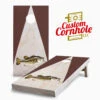 Stained Wood Bass Cornhole Set With Bags