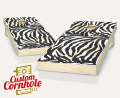 Zebra Cornhole Set With Bags