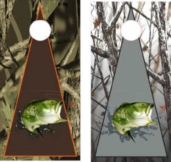 Bass Triangle Cornhole Wraps - Set Of 2