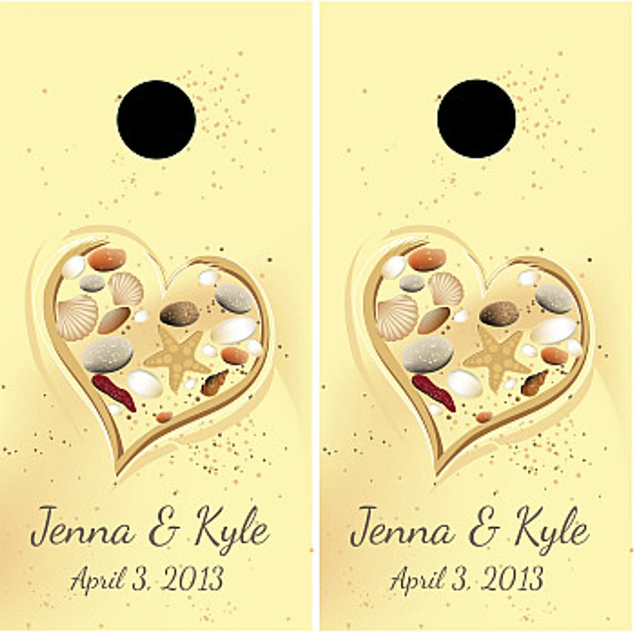 Beach Wedding Cornhole Wraps - Set Of 2