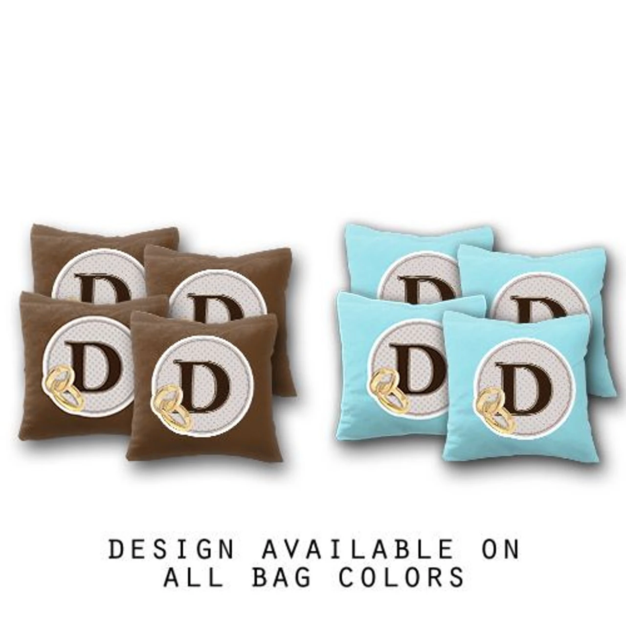 Custom Wedding Badge Monogram Cornhole Bags - Set Of 8