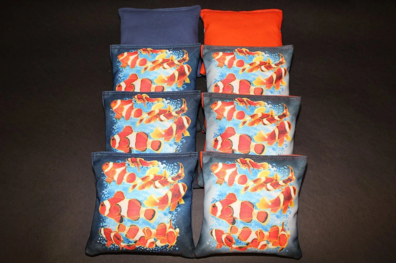 Tropical Clown Fish Cornhole Bags - Set Of 8