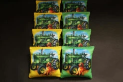 Big Green Tractor Farm Dog Cornhole Bags - Set Of 8