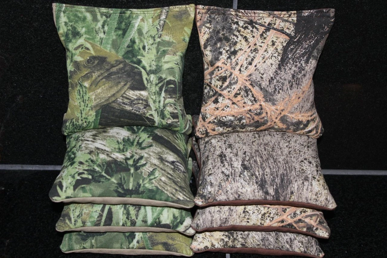 Fishing Camo Cornhole Bags - Set Of 8
