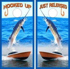 Hooked Up Cornhole Wraps - Set Of 2