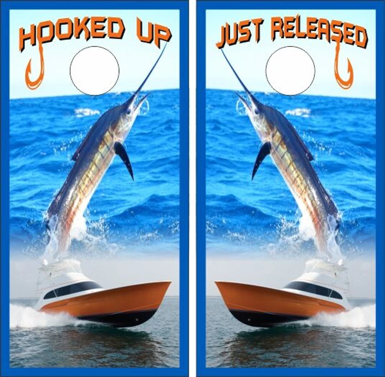 Hooked Up Cornhole Wraps - Set Of 2