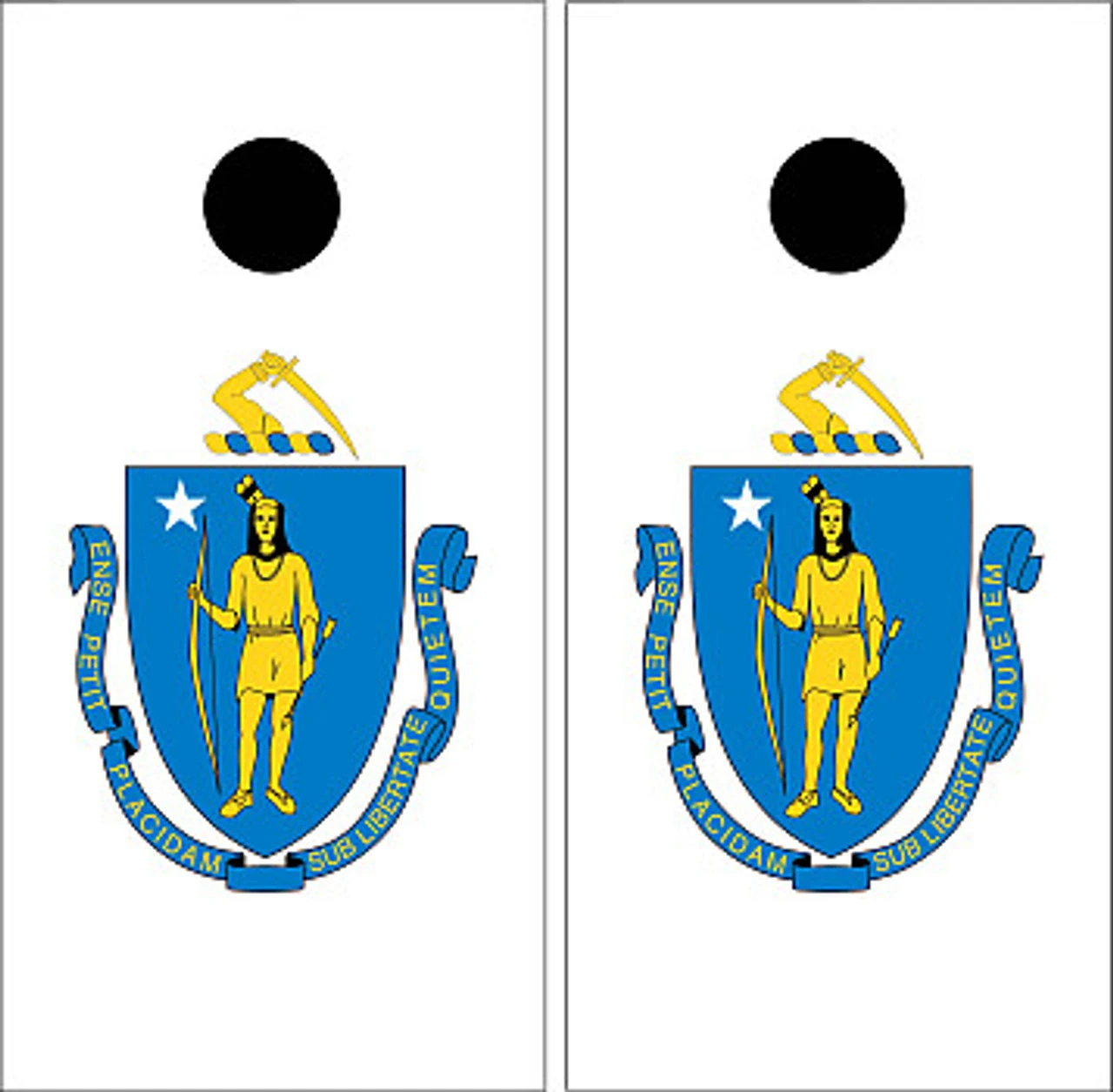 Massachusetts Flag Cornhole Set With Bags - Image 2