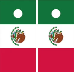 Mexican Flag Cornhole Wraps - Set Of 2