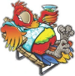 Beach Parrot Cornhole Decal