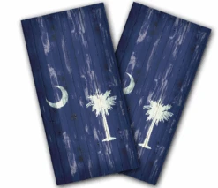 South Carolina Flag Distressed Cornhole Wraps - Set Of 2