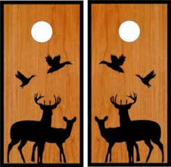 Deer And Ducks Classic Cornhole Wraps - Set Of 2